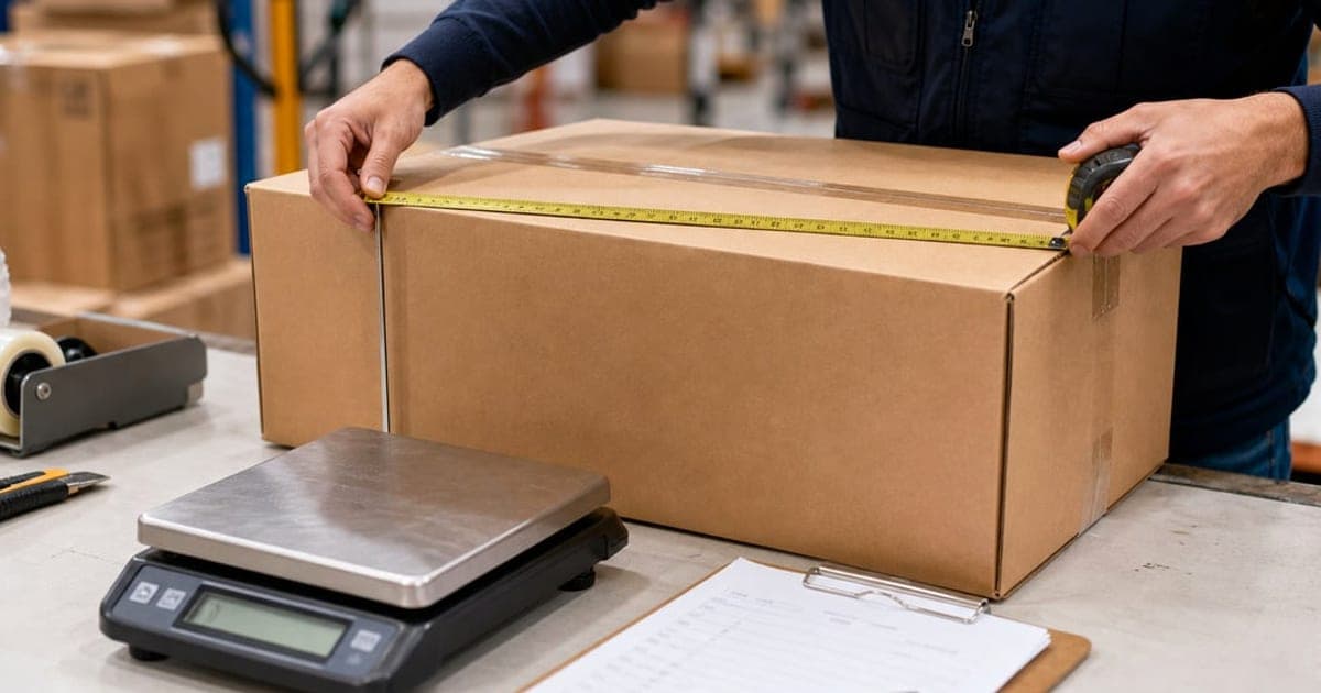 Paquetes ordenados en bodega listos para salir en un envío internacional